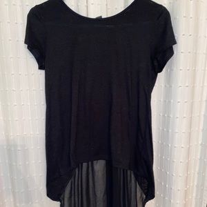 Black top with high low mesh